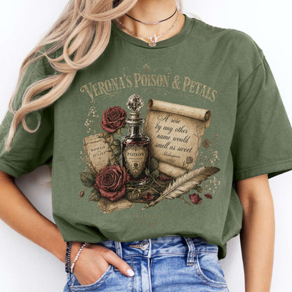 Shakespeare's Verona's Poison & Petals Romeo & Juliet T-Shirt