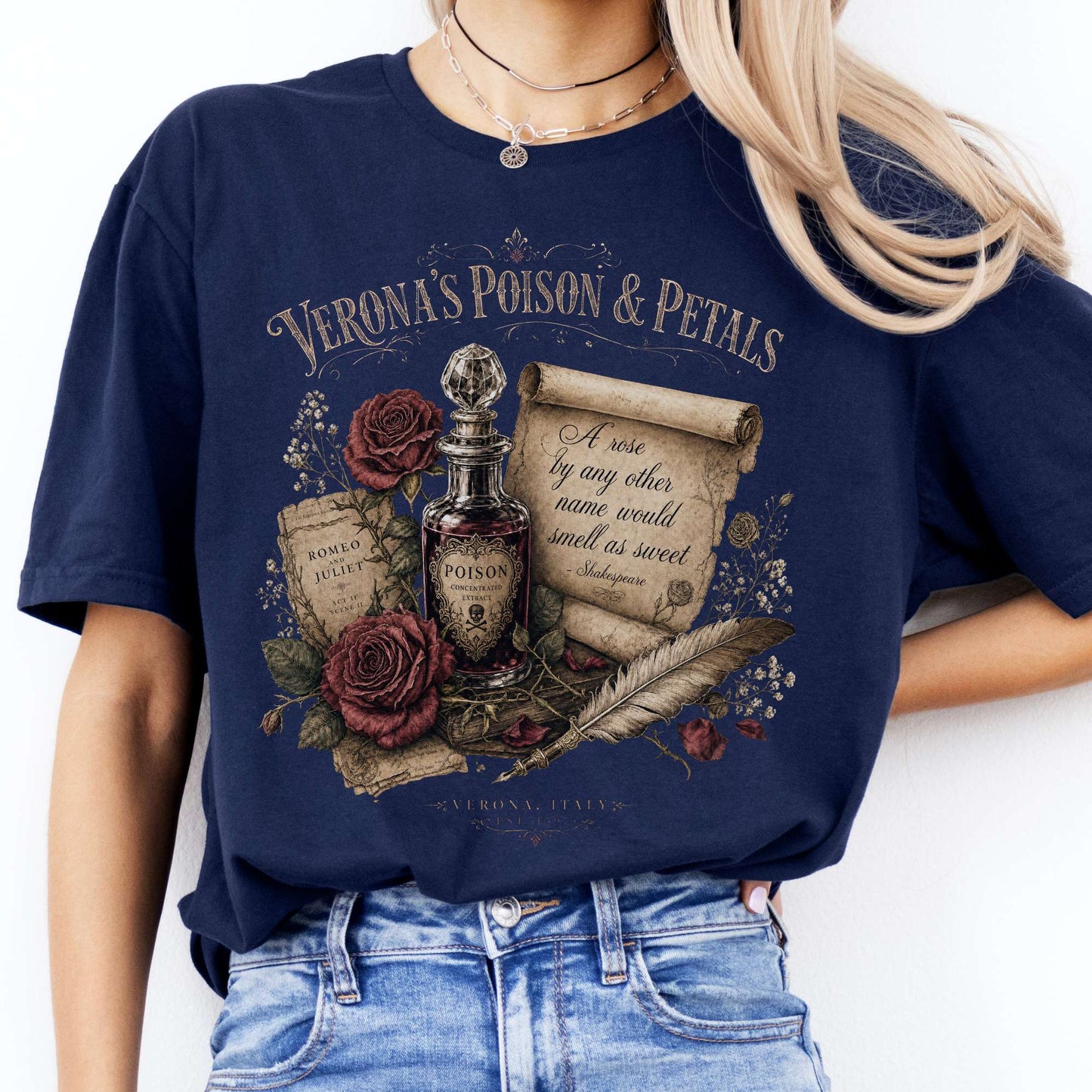 Shakespeare's Verona's Poison & Petals Romeo & Juliet T-Shirt