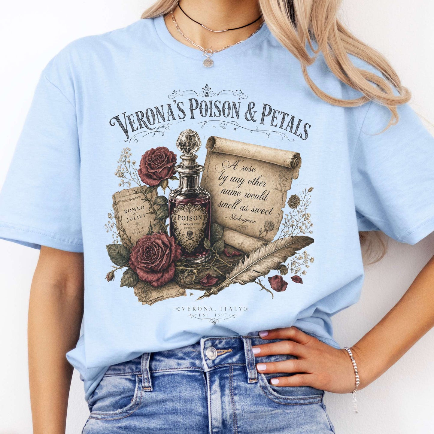 Shakespeare's Verona's Poison & Petals Romeo & Juliet T-Shirt