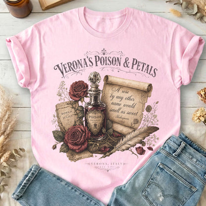 Shakespeare's Verona's Poison & Petals Romeo & Juliet T-Shirt