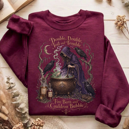 Double Double Toil and Trouble Macbeth Witch Shakespeare Sweatshirt