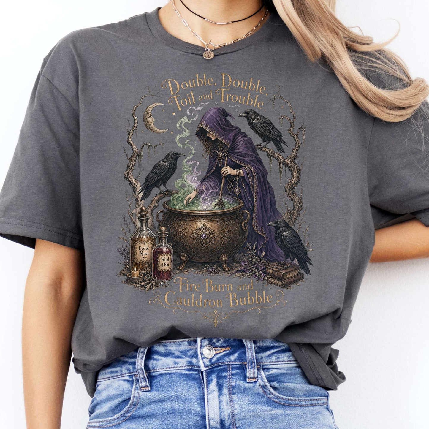 Double Double Toil and Trouble Macbeth Witch Shakespeare T-Shirt