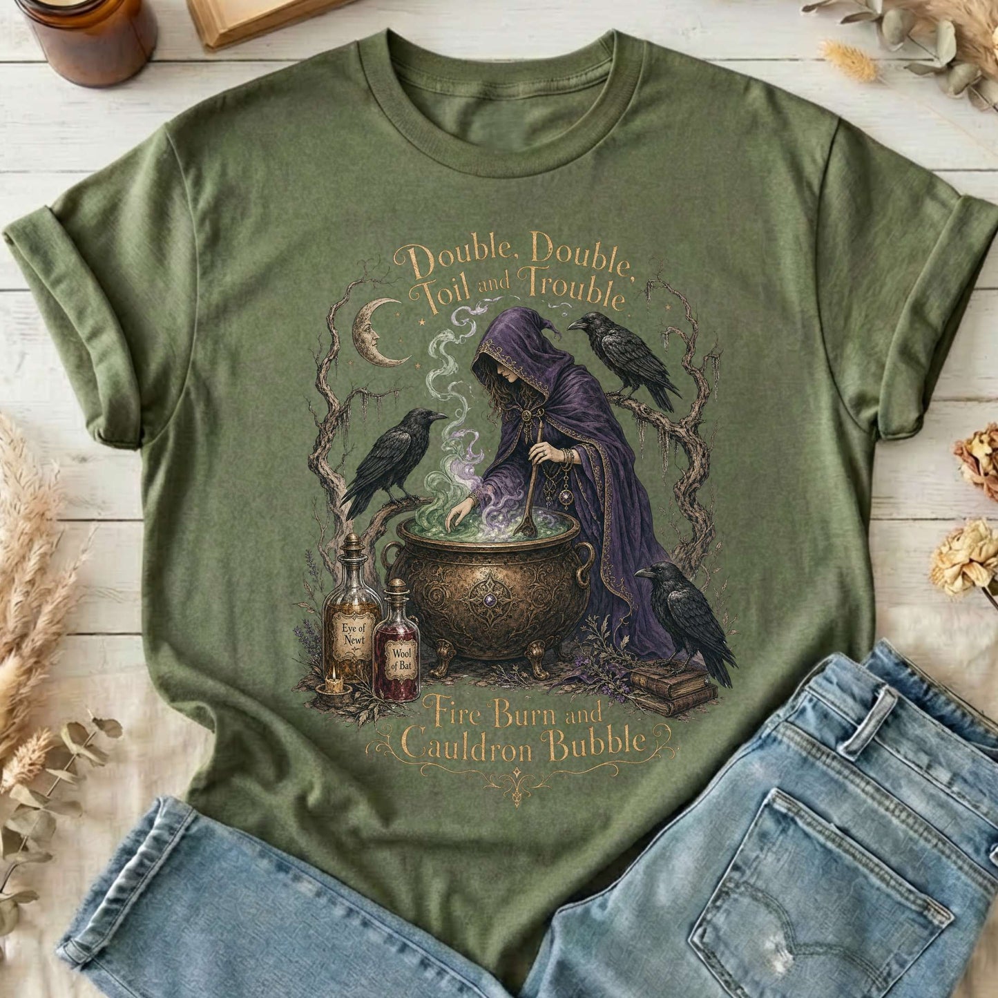 Double Double Toil and Trouble Macbeth Witch Shakespeare T-Shirt