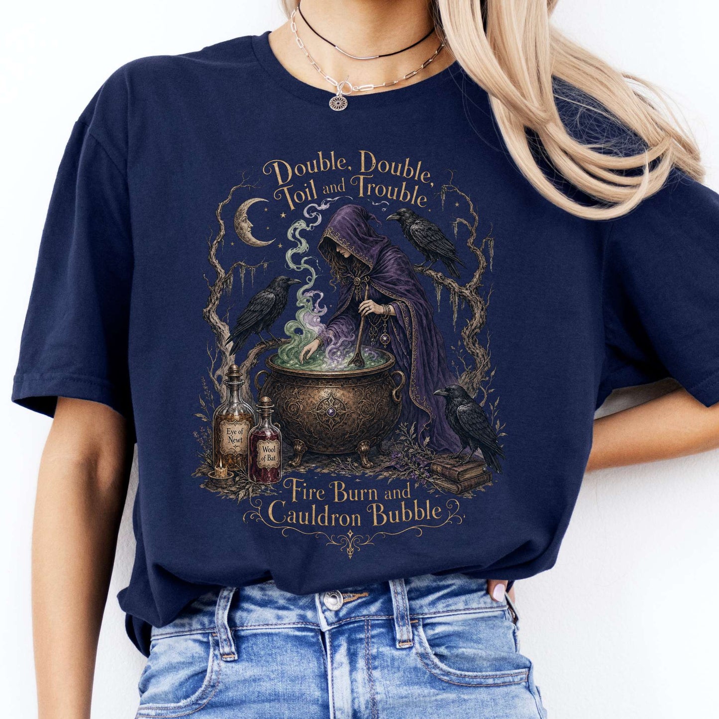 Double Double Toil and Trouble Macbeth Witch Shakespeare T-Shirt