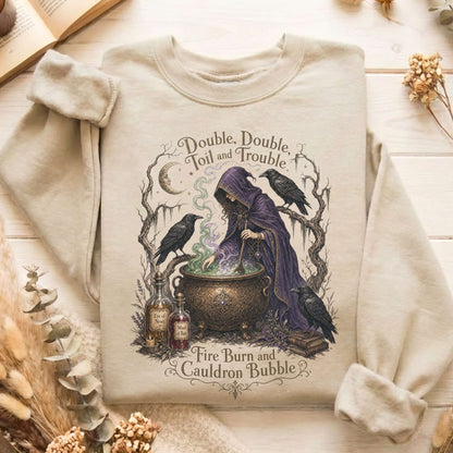 Double Double Toil and Trouble Macbeth Witch Shakespeare Sweatshirt