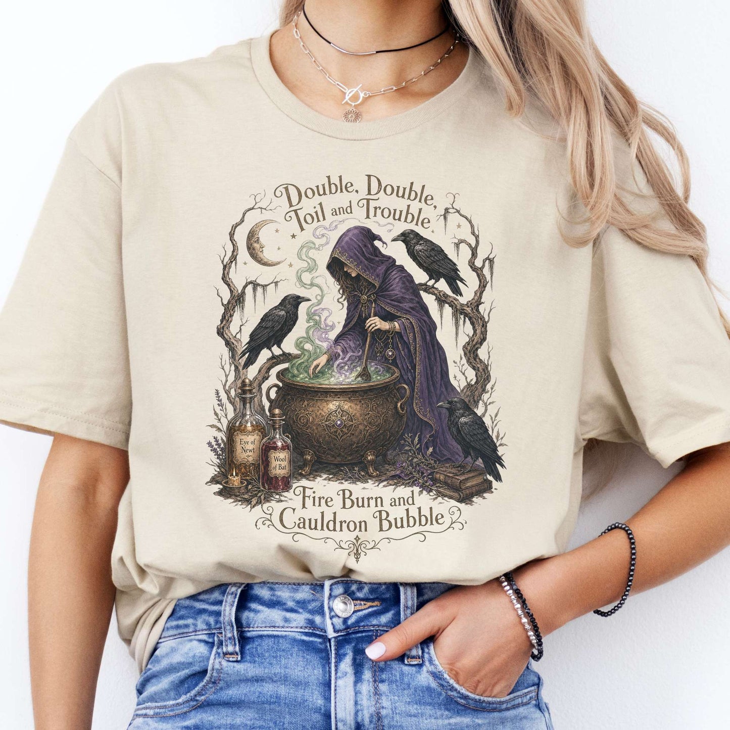 Double Double Toil and Trouble Macbeth Witch Shakespeare T-Shirt