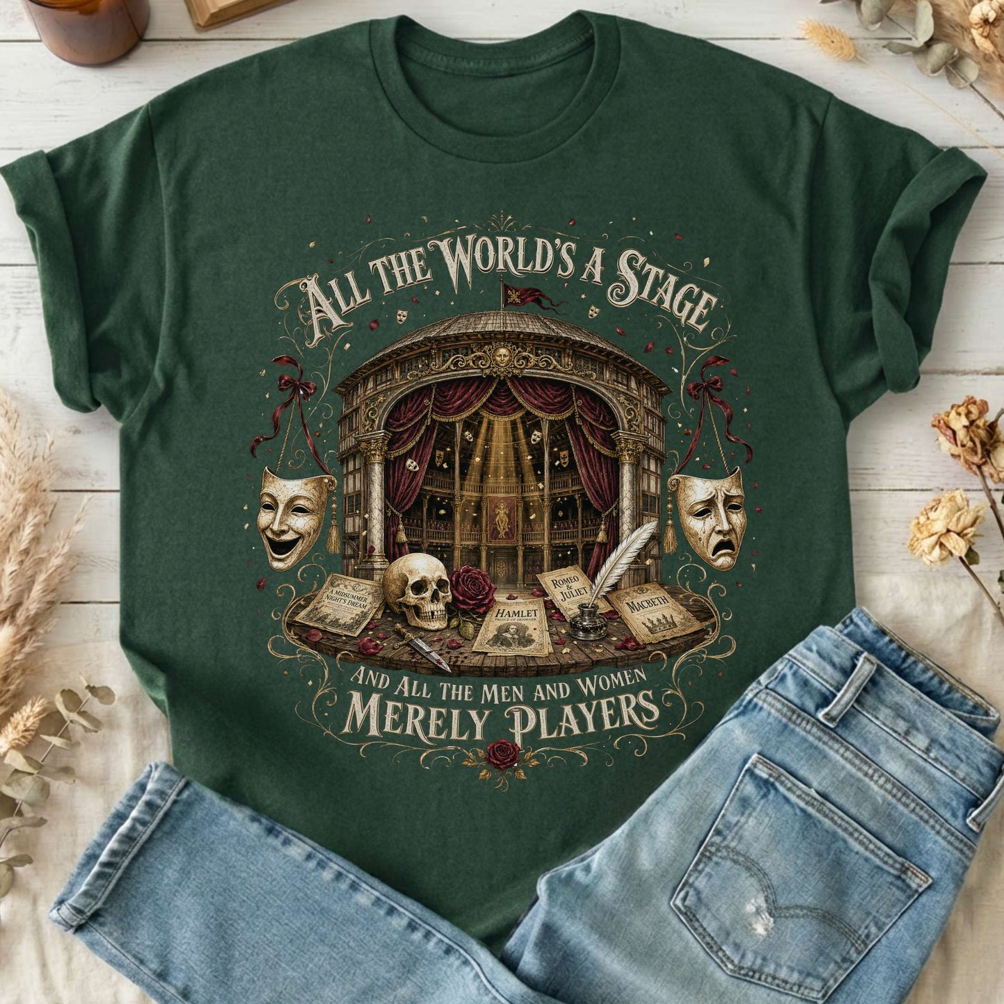 All the World's a Stage Shakespeare T-Shirt