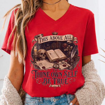 To Thine Own Self Be True Hamlet Shakespeare V-Neck