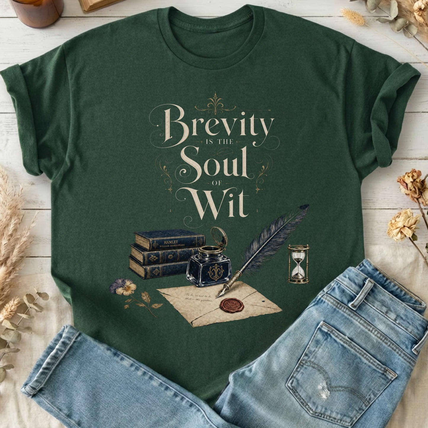 Brevity Is the Soul of Wit Shakespeare Literary T-Shirt