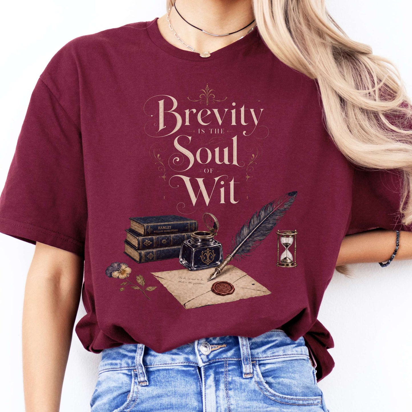 Brevity Is the Soul of Wit Shakespeare Literary T-Shirt