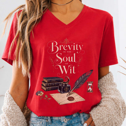 Brevity Is the Soul of Wit Shakespeare Literary V-Neck