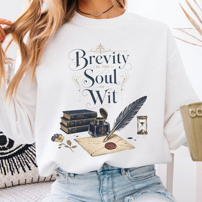 Sweatshirt White / S Brevity Is the Soul of Wit Shakespeare Literary Crewneck Sweatshirt The Mystic Eden