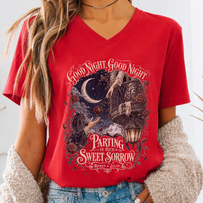Parting Is Such Sweet Sorrow Romeo and Juliet Shakespeare V-Neck