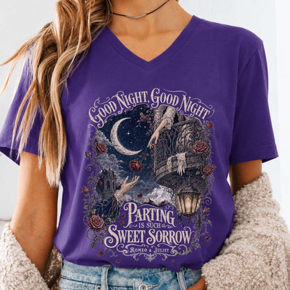 Parting Is Such Sweet Sorrow Romeo and Juliet Shakespeare V-Neck