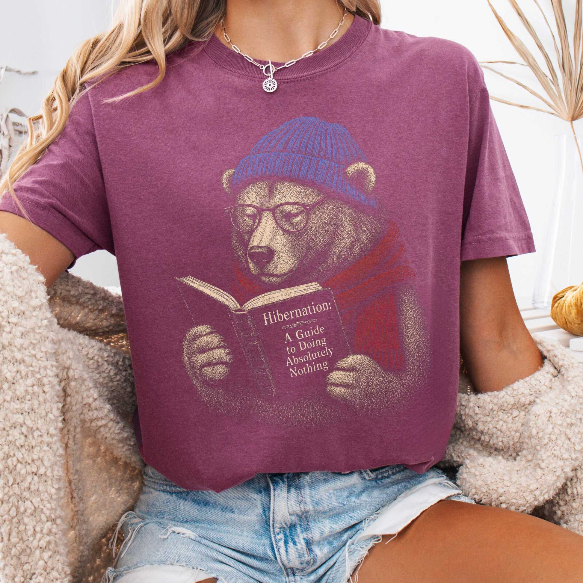 T-Shirt Berry / S Hibernation Guide Bear T-Shirt The Mystic Eden