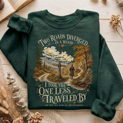 The Road Not Taken Robert Frost Literary Sweatshirt