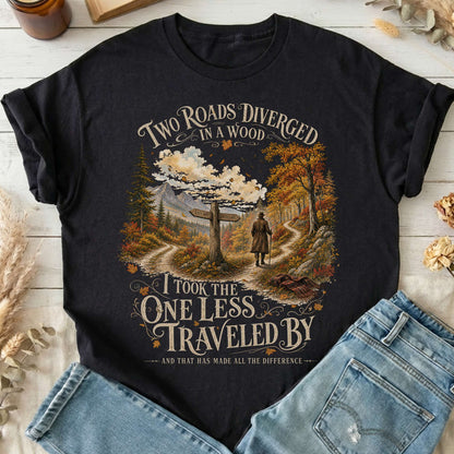 The Road Not Taken Robert Frost Literary T-Shirt