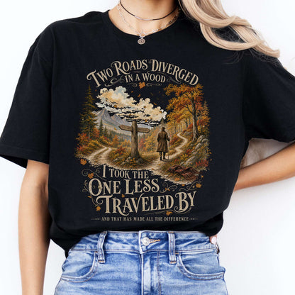 The Road Not Taken Robert Frost Literary T-Shirt