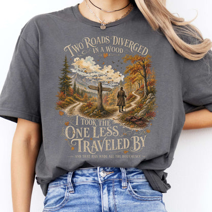 The Road Not Taken Robert Frost Literary T-Shirt