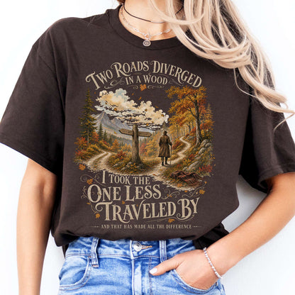 The Road Not Taken Robert Frost Literary T-Shirt