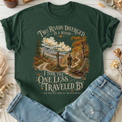 The Road Not Taken Robert Frost Literary T-Shirt
