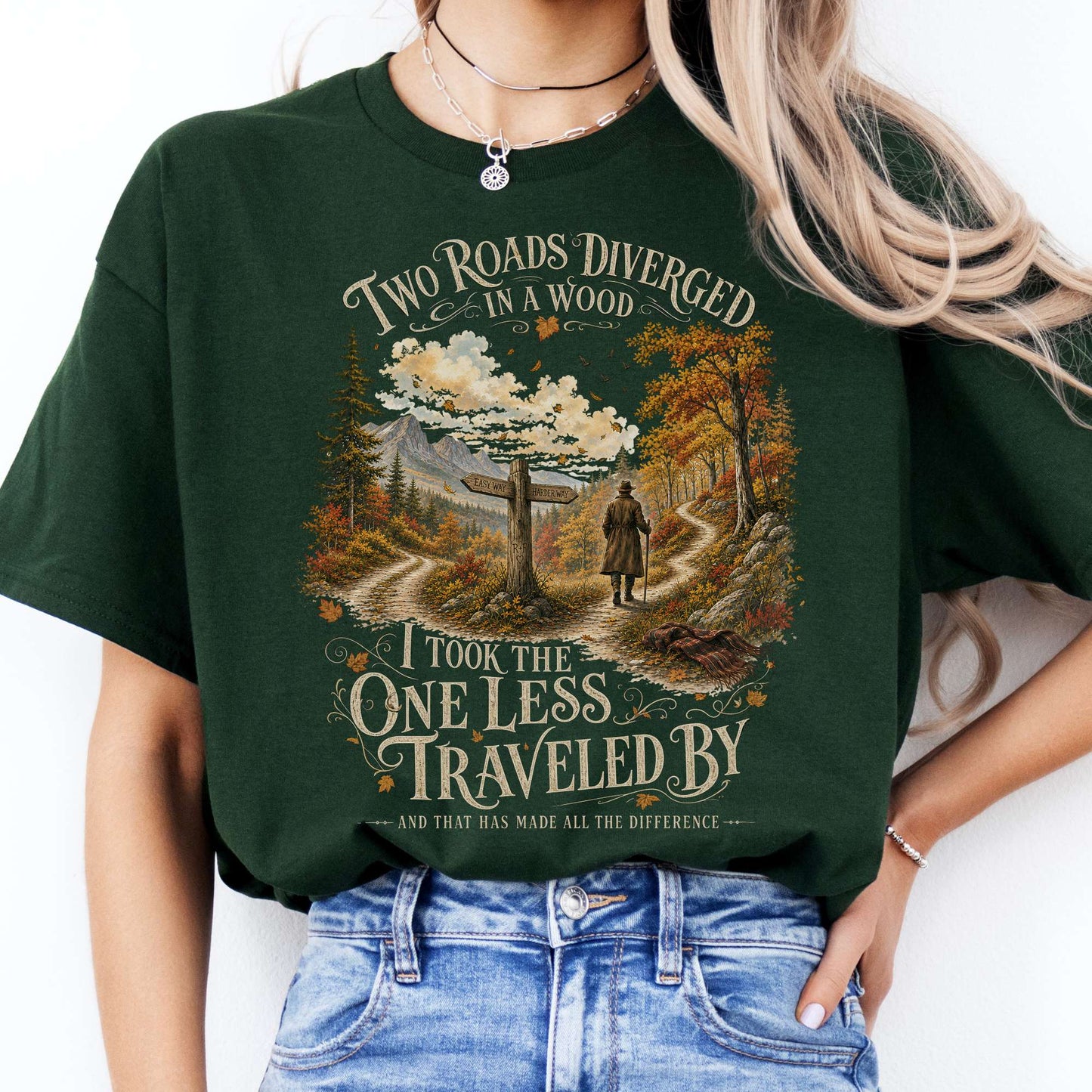 The Road Not Taken Robert Frost Literary T-Shirt