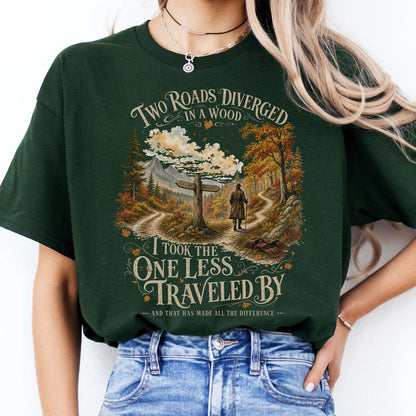The Road Not Taken Robert Frost Literary T-Shirt