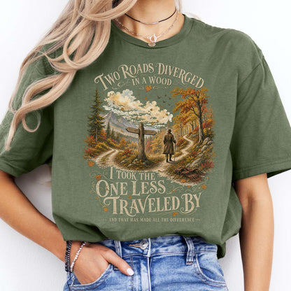 The Road Not Taken Robert Frost Literary T-Shirt