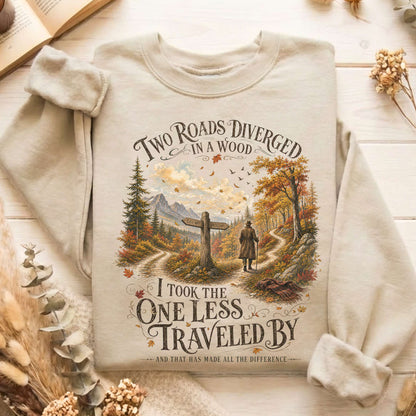 The Road Not Taken Robert Frost Literary Sweatshirt