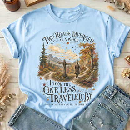 The Road Not Taken Robert Frost Literary T-Shirt