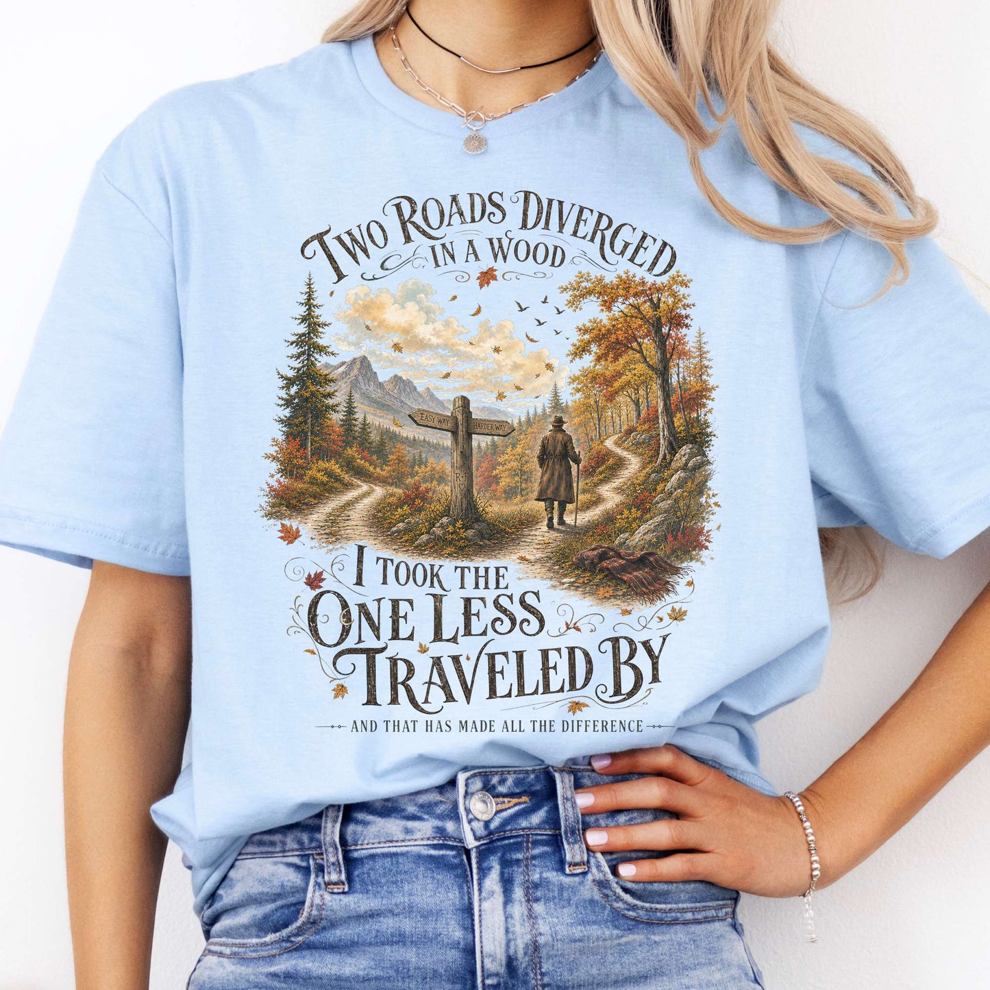 The Road Not Taken Robert Frost Literary T-Shirt