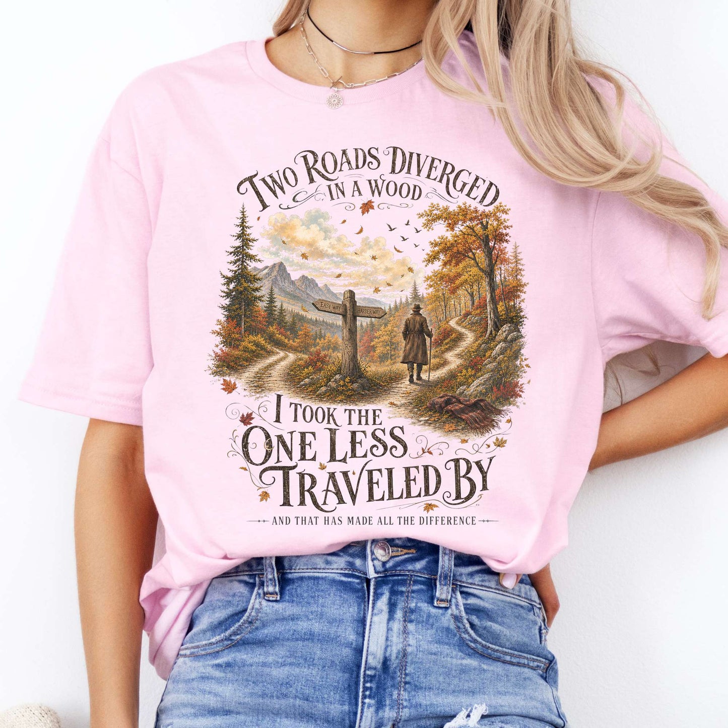 The Road Not Taken Robert Frost Literary T-Shirt