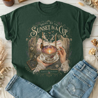 Bring Me the Sunset in a Cup Emily Dickinson Literary T-Shirt