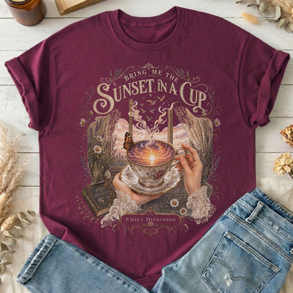Bring Me the Sunset in a Cup Emily Dickinson Literary T-Shirt