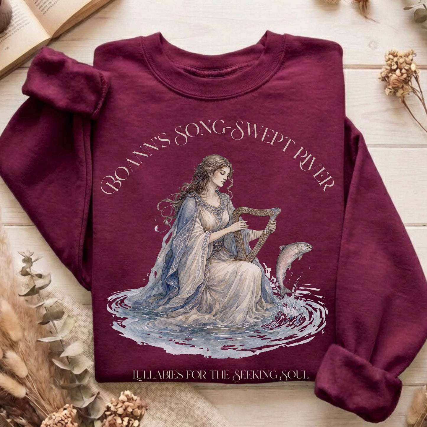 Boann's Song-Swept River Celtic Mythology Sweatshirt