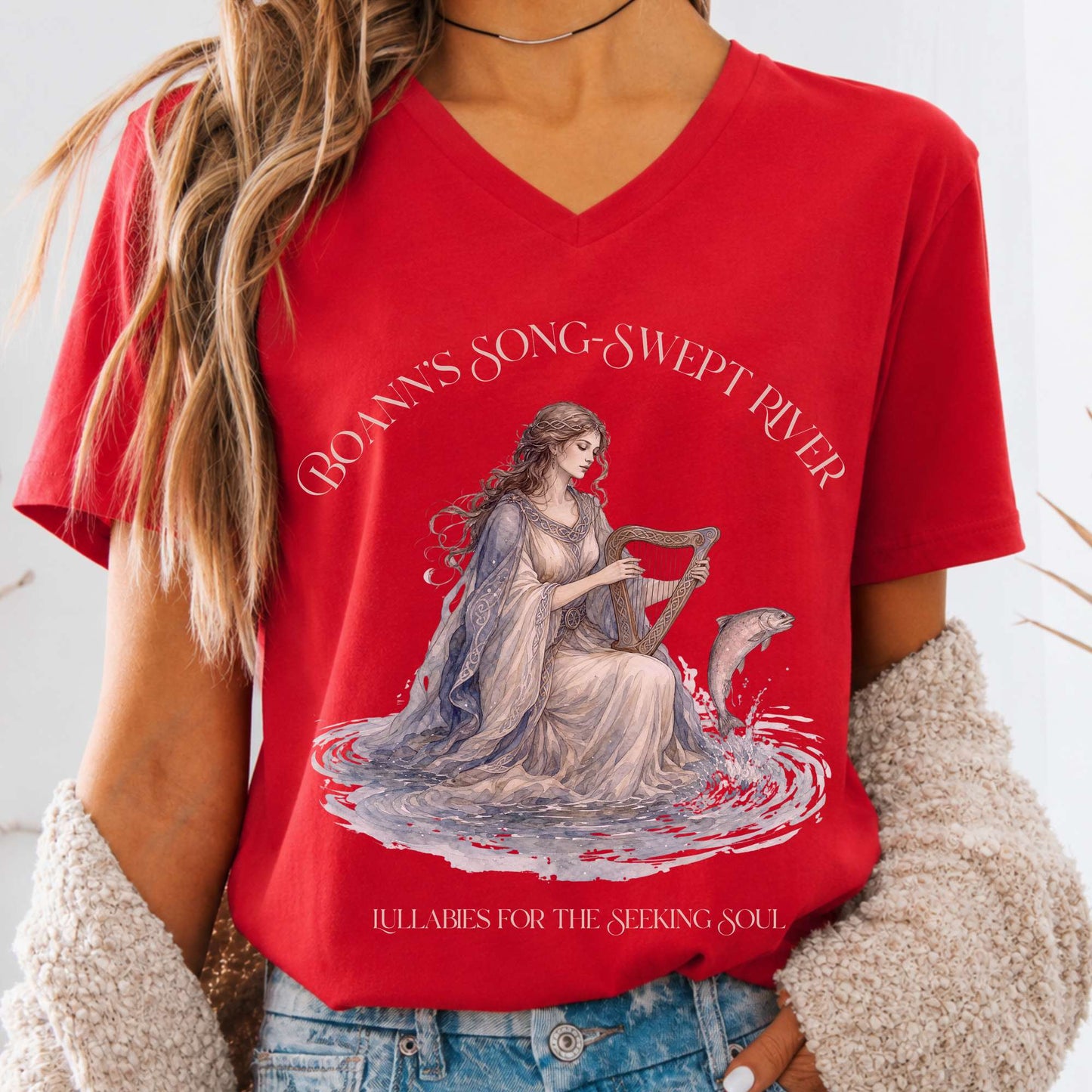 Boann's Song-Swept River Celtic Mythology V-Neck