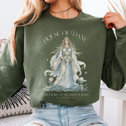 Sweatshirt Military Green / S House of Danu Celtic Mythology Crewneck Sweatshirt The Mystic Eden