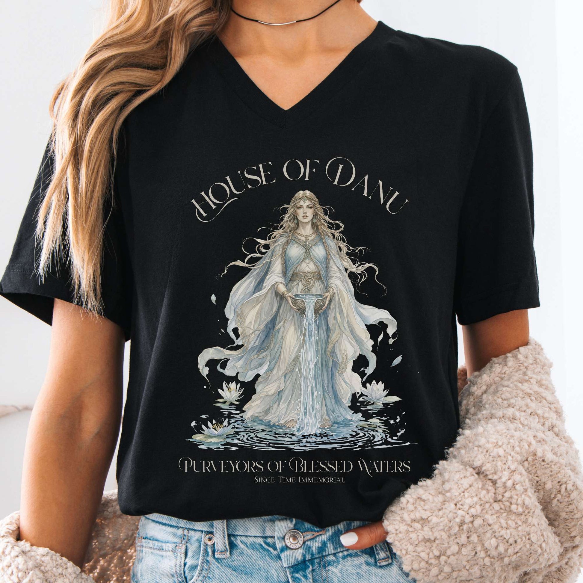 V-neck Black / S House of Danu Celtic Mythology V-Neck The Mystic Eden