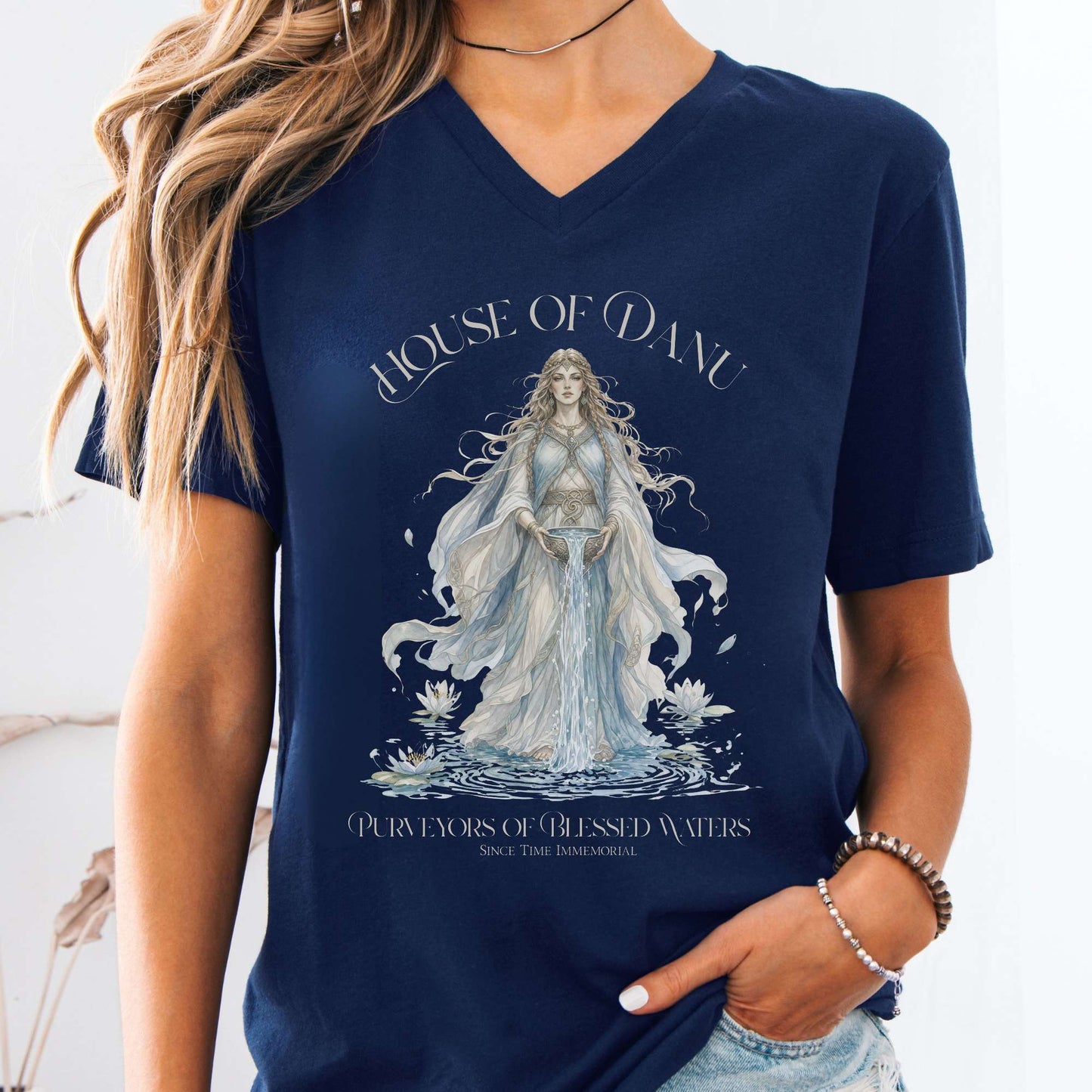 V-neck Navy / S House of Danu Celtic Mythology V-Neck The Mystic Eden