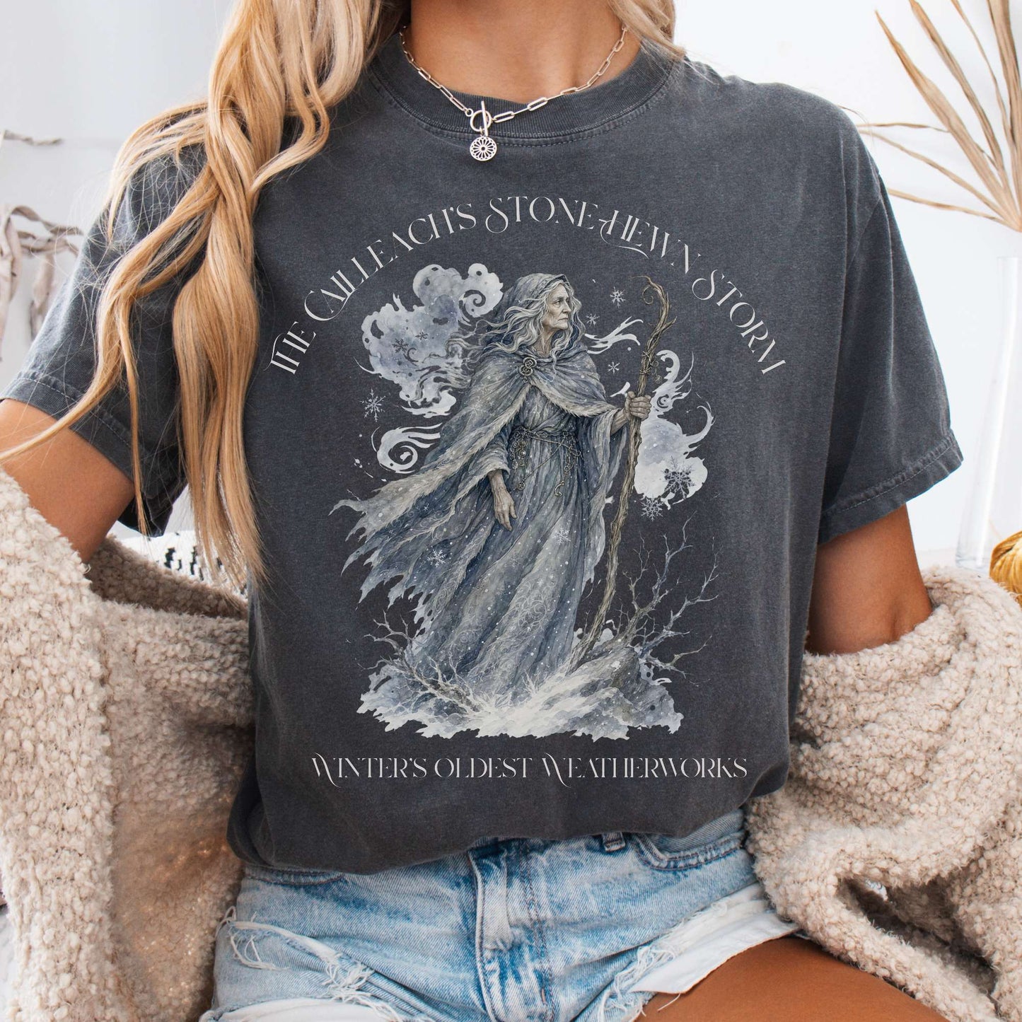 T-Shirt Pepper / S The Cailleach's Stone-Hewn Storm Irish Mythology T-Shirt The Mystic Eden