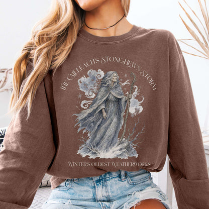 Long-sleeve Espresso / S The Cailleach's Stone-Hewn Storm Irish Mythology Long Sleeve The Mystic Eden