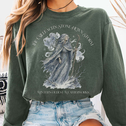 Long-sleeve Hemp / S The Cailleach's Stone-Hewn Storm Irish Mythology Long Sleeve The Mystic Eden