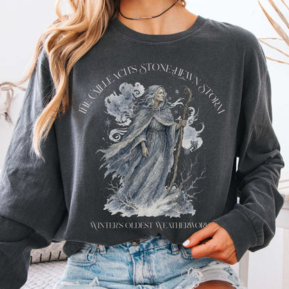 Long-sleeve Pepper / S The Cailleach's Stone-Hewn Storm Irish Mythology Long Sleeve The Mystic Eden