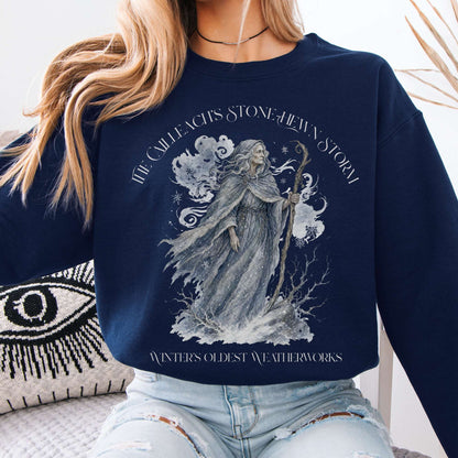 Sweatshirt Navy / S The Cailleach's Stone-Hewn Storm Irish Mythology Crewneck Sweatshirt The Mystic Eden