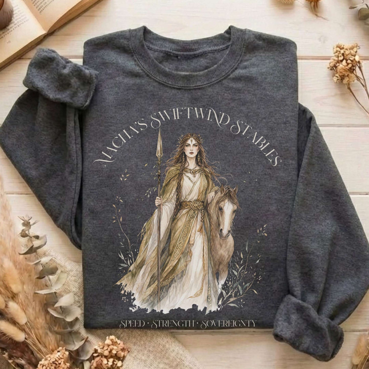 Macha's Swiftwind Stables Irish Mythology Sweatshirt