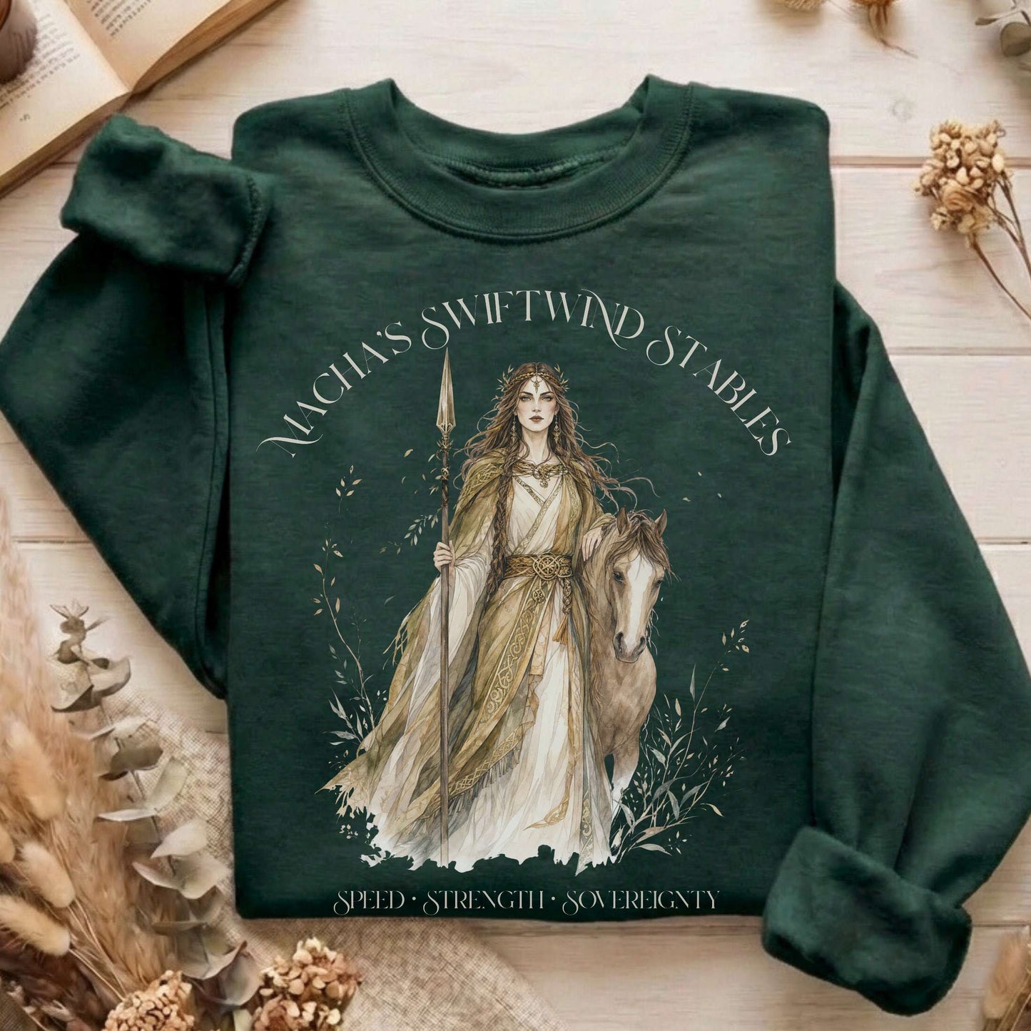 Macha's Swiftwind Stables Irish Mythology Sweatshirt
