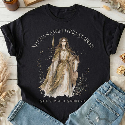 Macha's Swiftwind Stables Irish Mythology T-Shirt