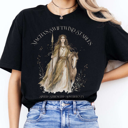 Macha's Swiftwind Stables Irish Mythology T-Shirt