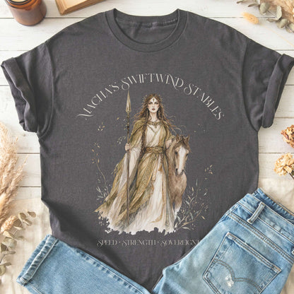 Macha's Swiftwind Stables Irish Mythology T-Shirt