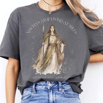 Macha's Swiftwind Stables Irish Mythology T-Shirt